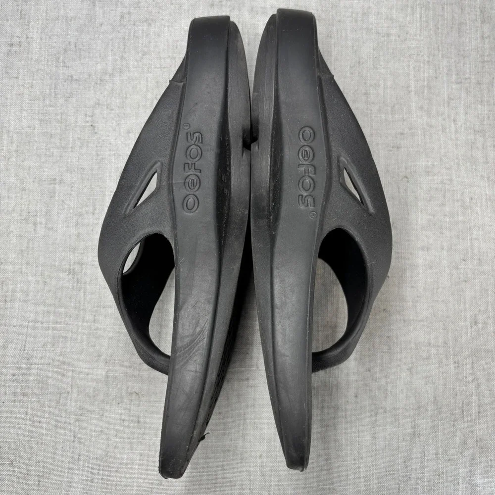 OOFOS OOriginal Recovery Sandals Black Mens 8 Womens 10 Thong Flip Flops EU 41